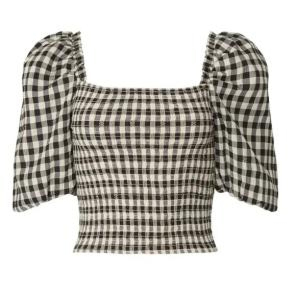 BB DAKOTA Black and White Checkered Women's Top - Picture 5 of 5